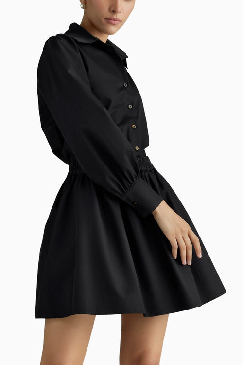 Black Cotton Mini Skirt