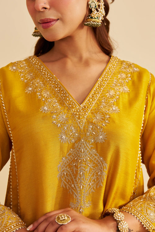 Niyah Mustard Short Chauga with Salwar