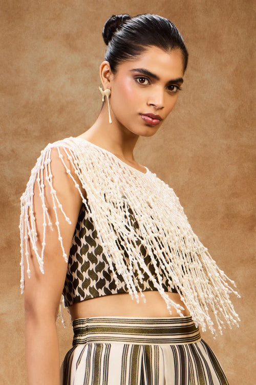 Pearl Cape With Mosaic Bustier