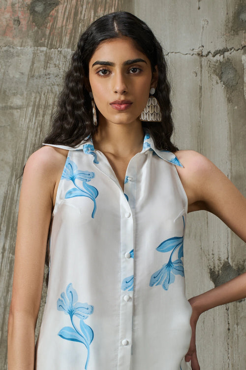 Blooming Edge Halter Neck Shirt