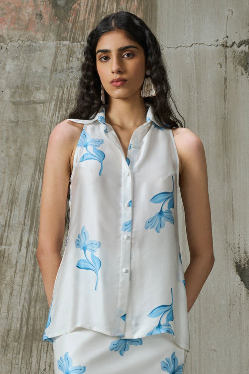 Blooming Edge Halter Neck Shirt