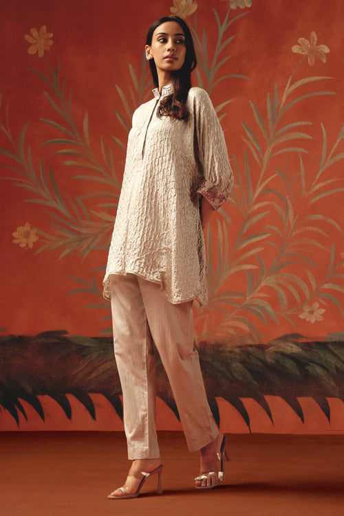 Moon Dust Bandhani Oversize Shirt with Cigarette Pants