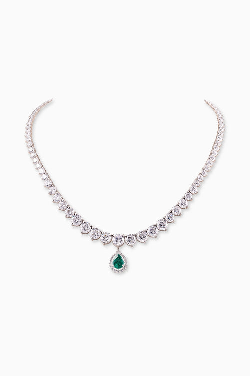 Graduated Round Solitaire Drop Necklace