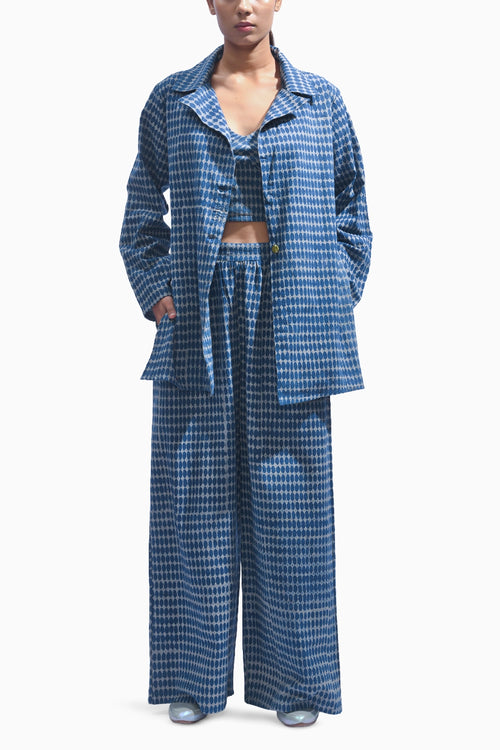Block Printed Blazer Set