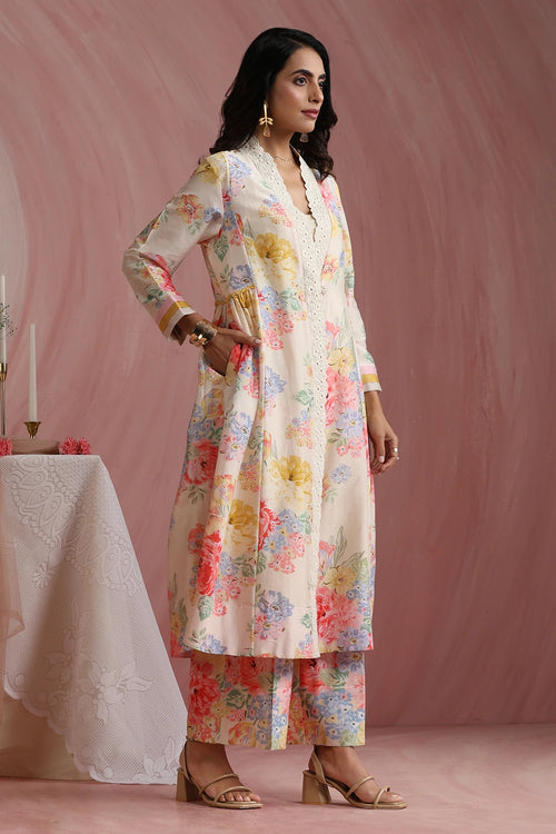 Rose Mahal Side Gathered Kurta Set