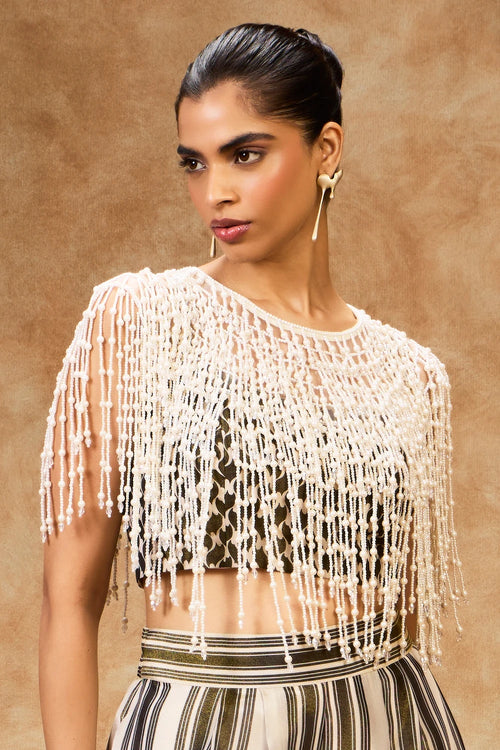 Pearl Cape With Mosaic Bustier