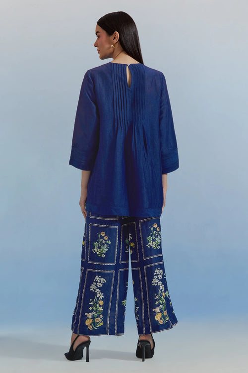 Blue Bouquet Top and Pant Set