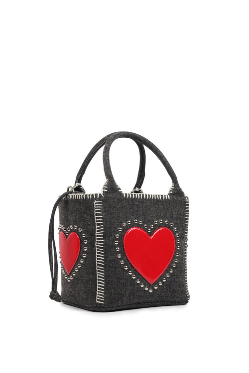 Kirana Black Denim Mini Tote Bag
