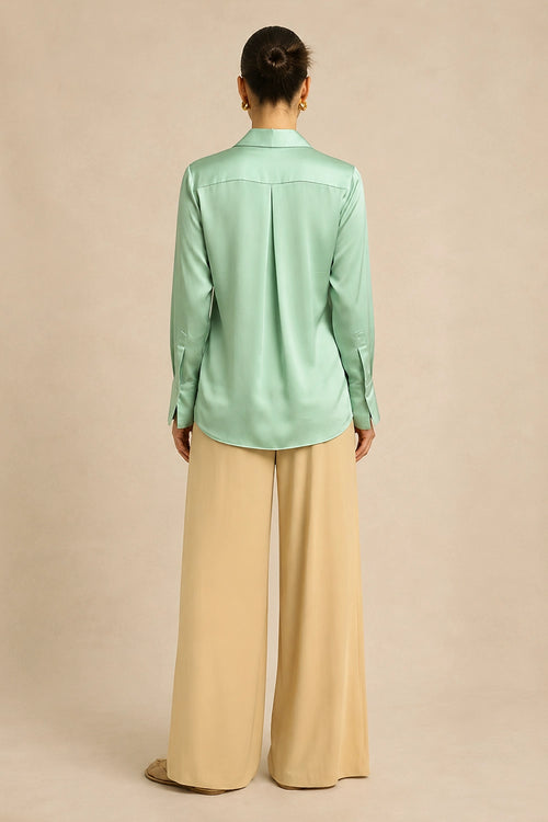 Ash Green Wrap Blouse
