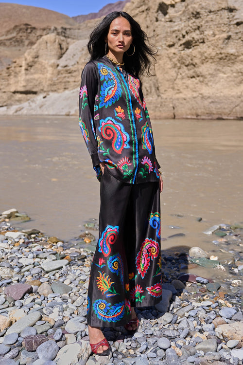 Multicolour Paisley Pant Set