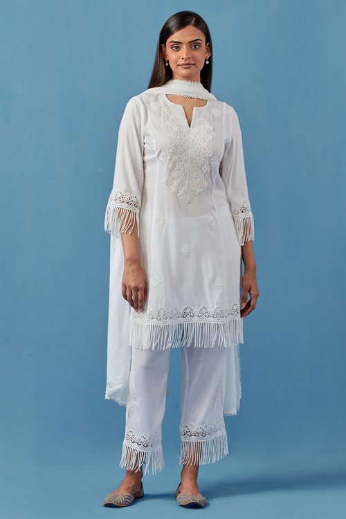 Miral White Kurta Set