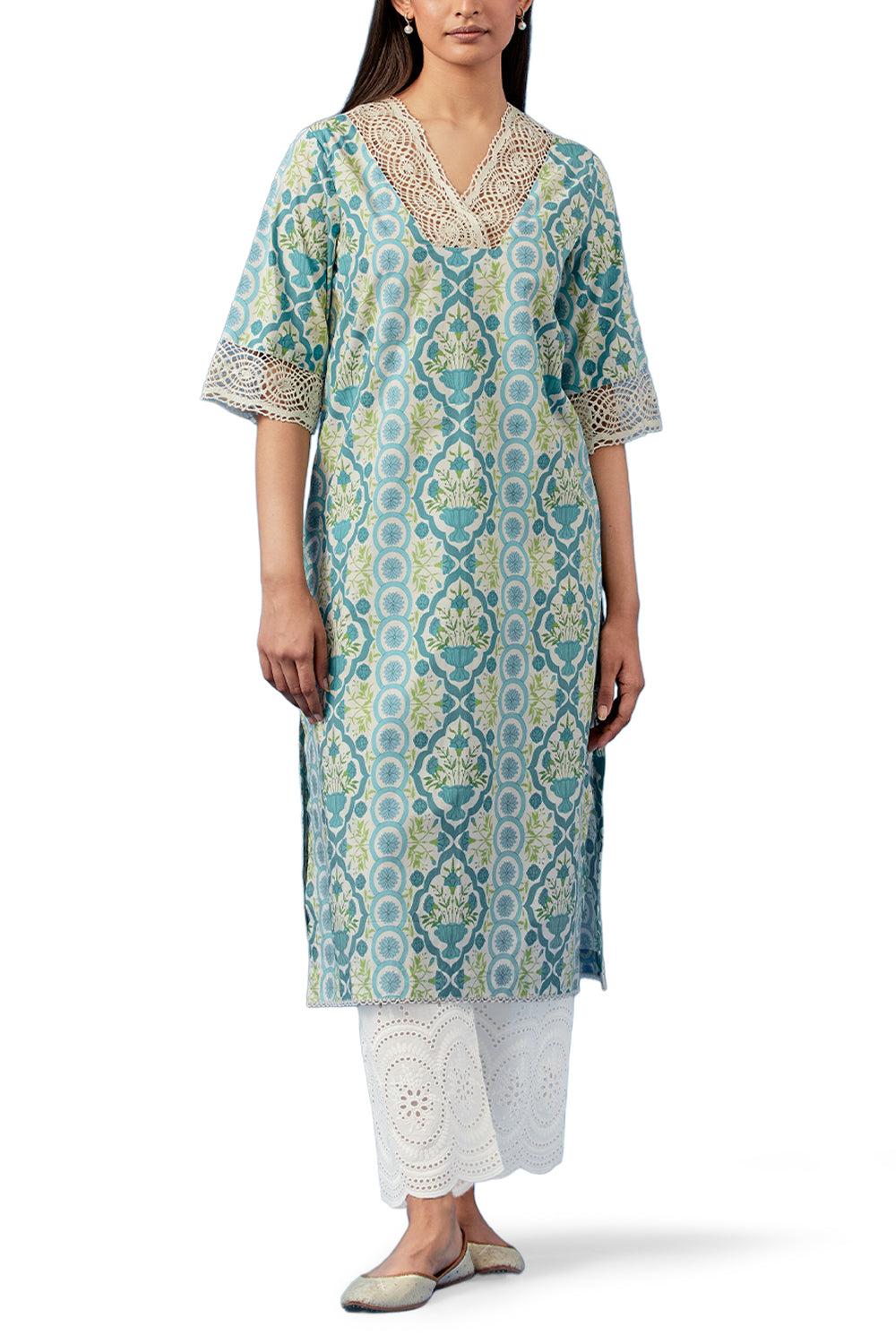 Sea Blue Aparajita Kurta and Pants