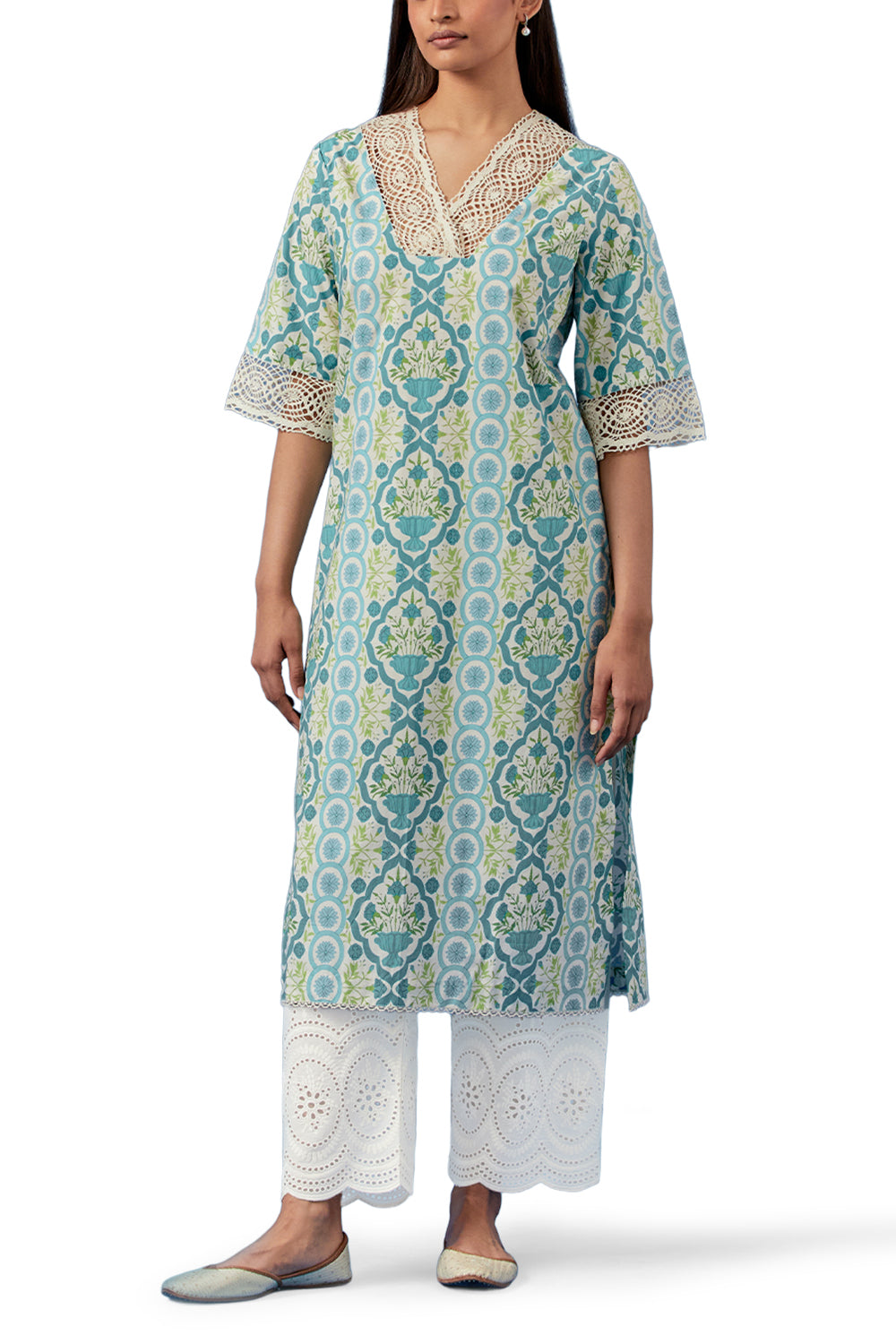 Sea Blue Aparajita Kurta and Pants