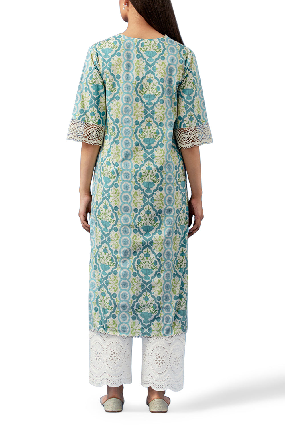 Sea Blue Aparajita Kurta and Pants with Dupatta