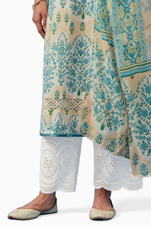 Lemon Kainoosh Kurta and Pants with Dupatta