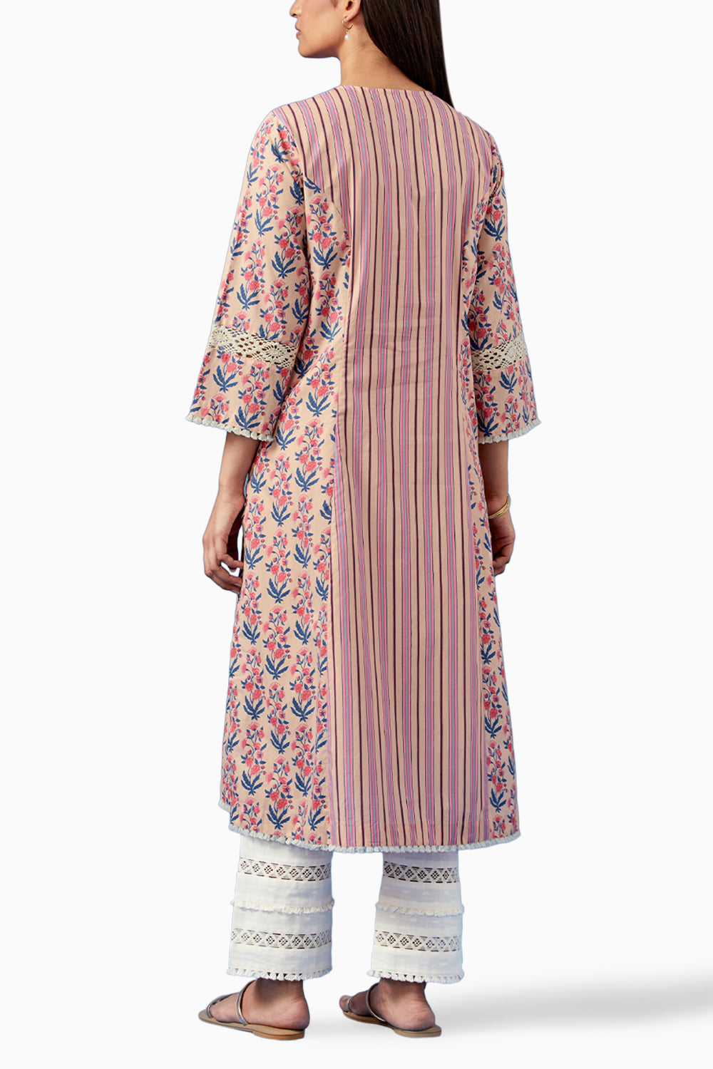 Pale Pink Malhaar Kurta and Pants with Dupatta