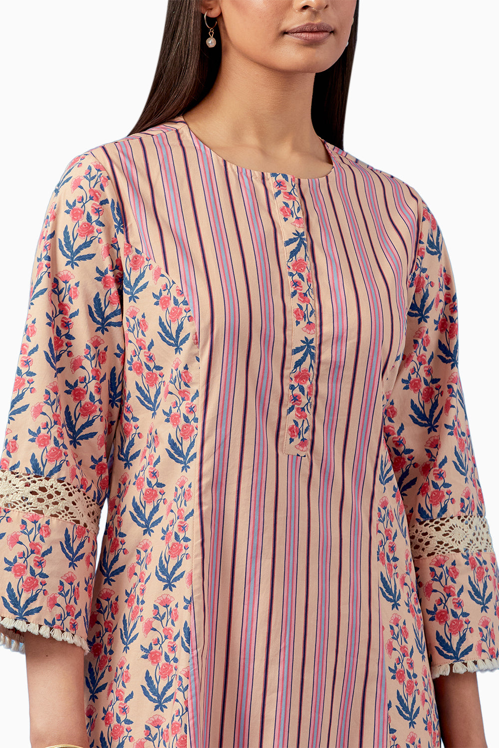 Pale Pink Malhaar Kurta and Pants with Dupatta