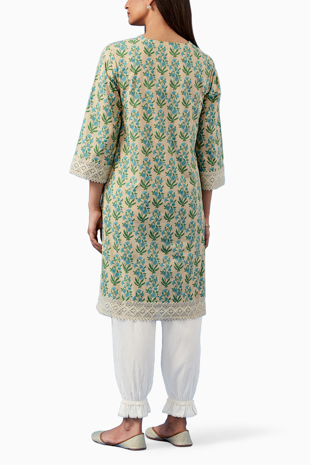 Lemon Badra Kurta and Pants with Dupatta