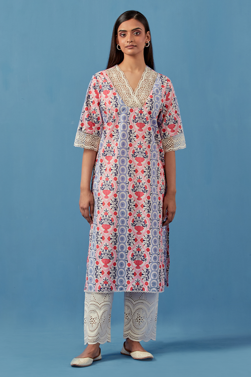 Pink Aparajita Kurta and Pants