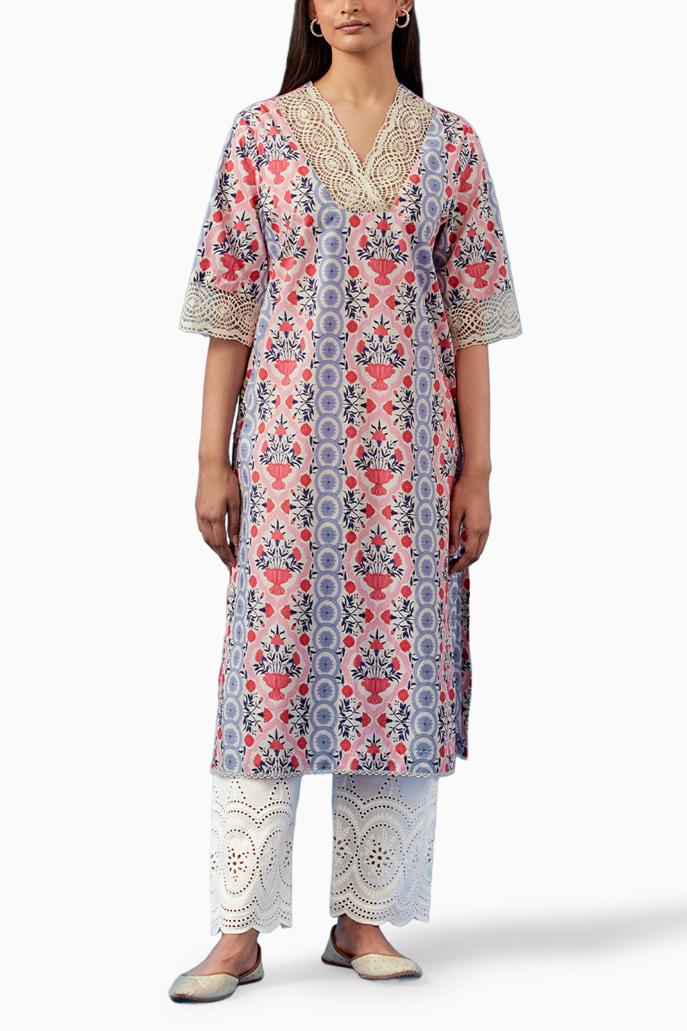 Pink Aparajita Kurta and Pants