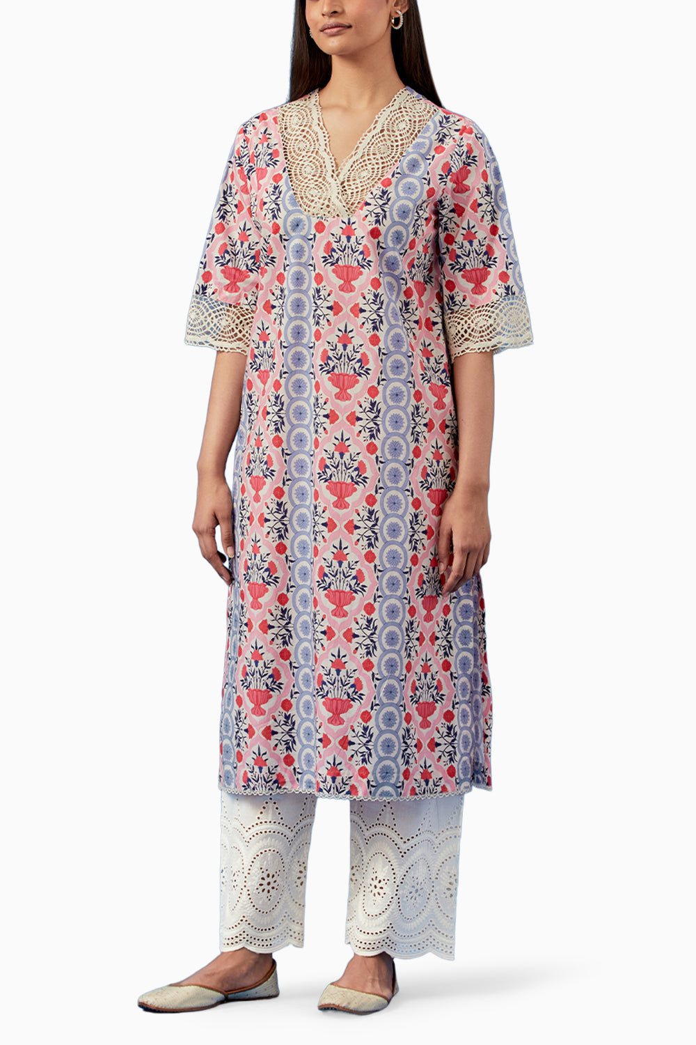 Pink Aparajita Kurta and Pants