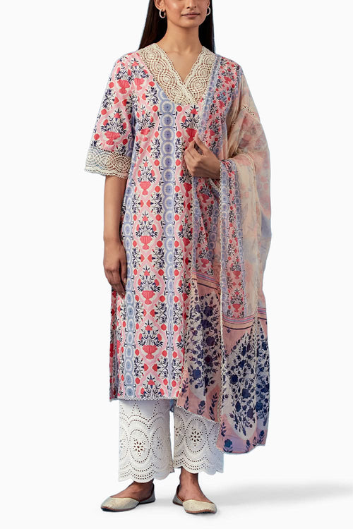 Pink Aparajita Kurta and Pants with Dupatta
