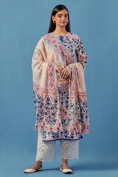 Pink Kainoosh Kurta and Pants with Dupatta