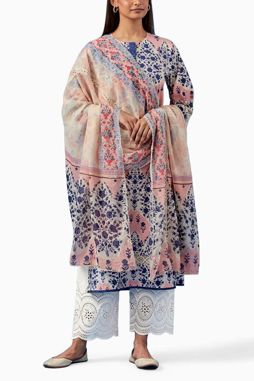 Pink Kainoosh Kurta and Pants with Dupatta