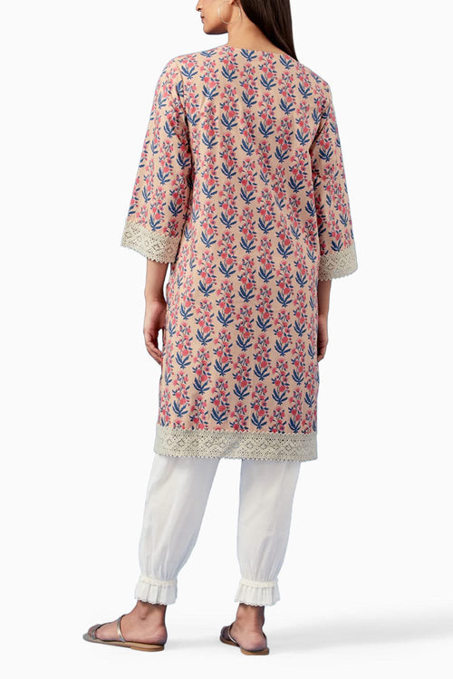 Pink Badra Kurta and Pants