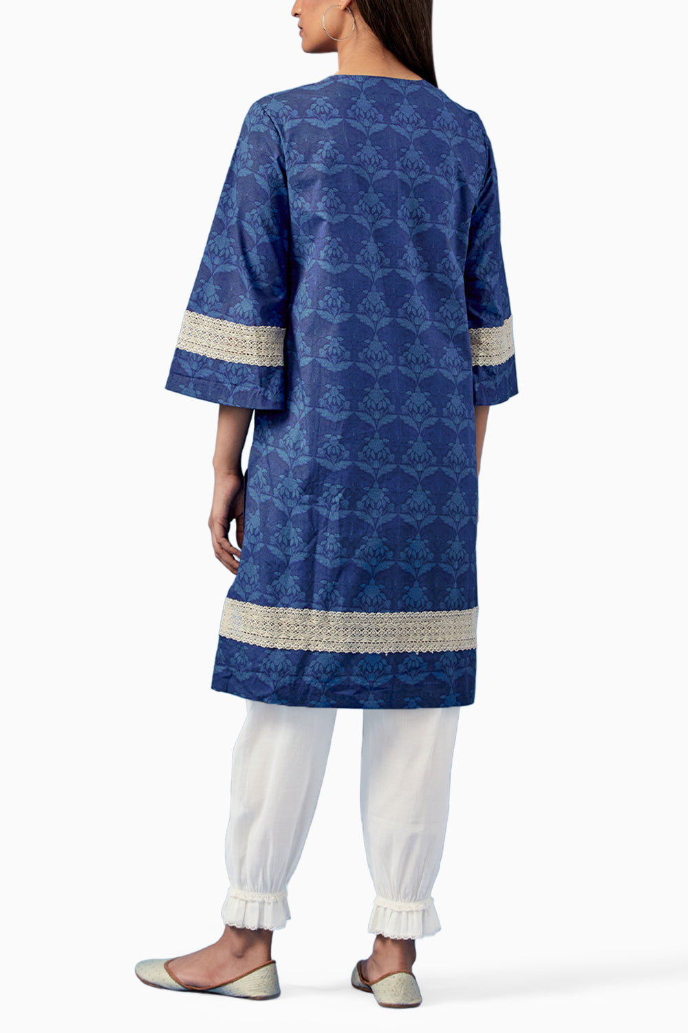 Blue Barkha Kurta and Pants with Dupatta