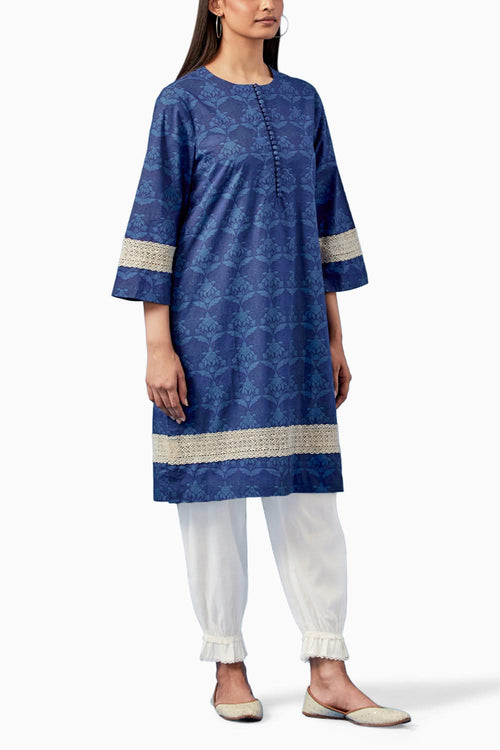 Blue Barkha Kurta and Pants