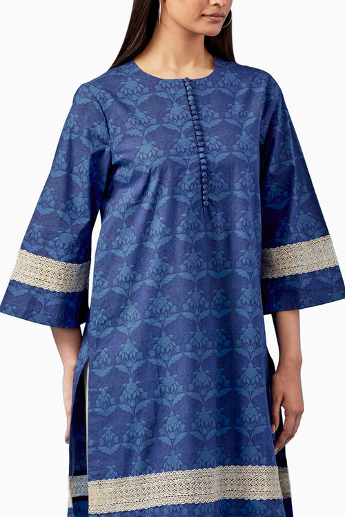 Blue Barkha Kurta and Pants