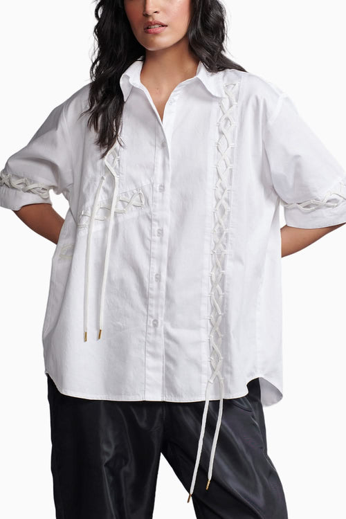 White Shoelace Shirt