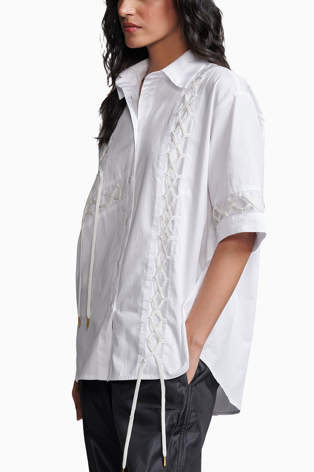 White Shoelace Shirt