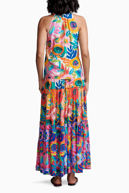 Abstract Floral Tiered Skirt Set