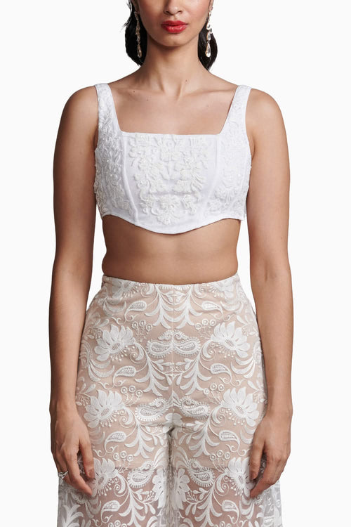 Embroidered Ivory Bralette
