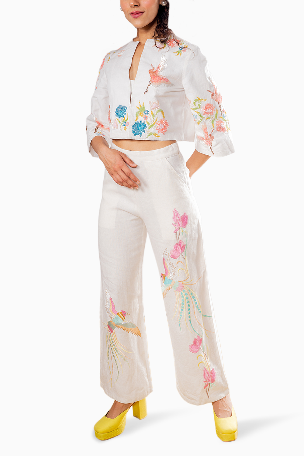 Ivory Floral Bird Jacket