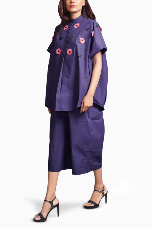 Purple Embroidered Co-ord Set