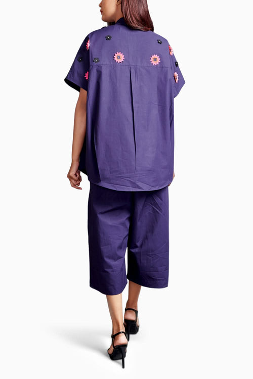 Purple Embroidered Co-ord Set
