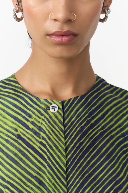 Tera Navy Lime Shirt