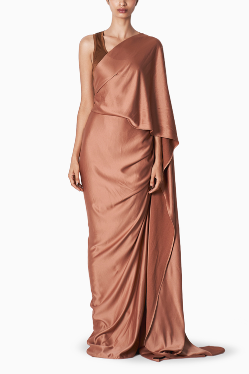 Kaai Brown Sari
