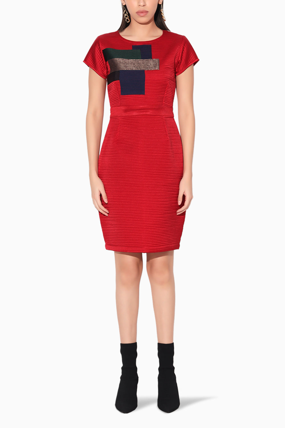 Orion Red Quilted Dress