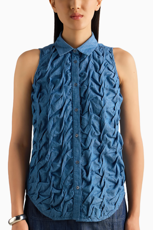 Denim Hand Tuck Shirt