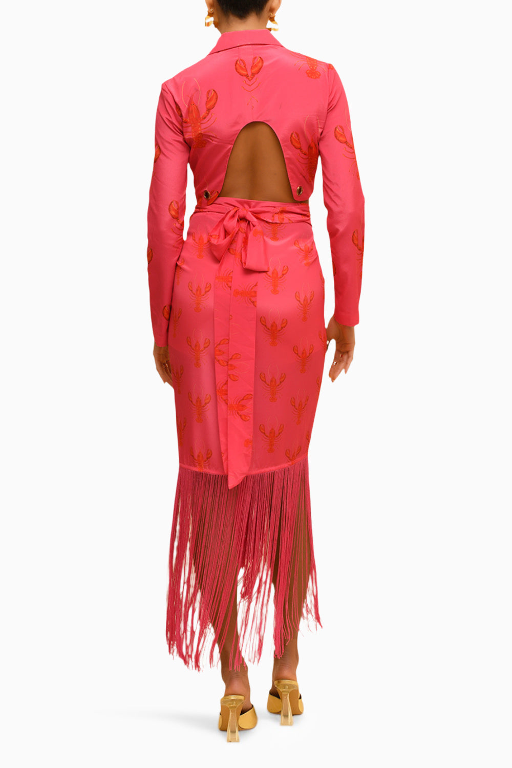 Tie Up Crop Jacket and Hot Pink Drape Skirt