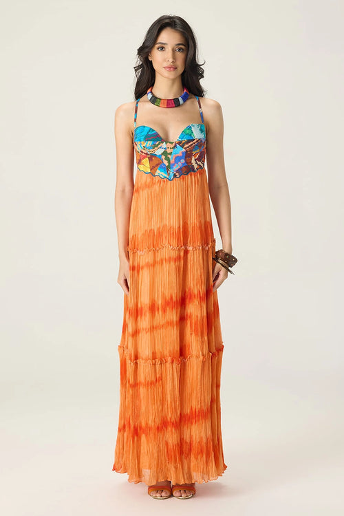 Orange Multi Samara Dress