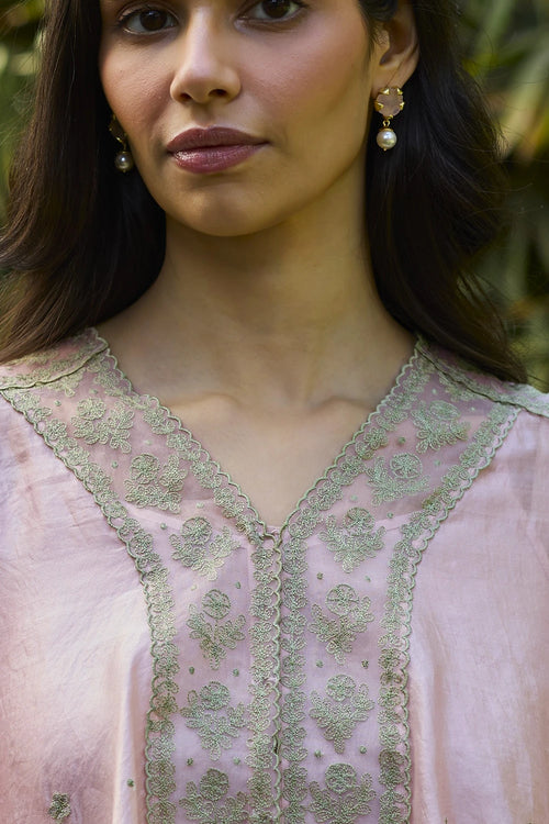 River Fork Pink Embroidered Blouse