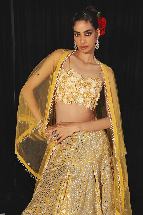 Gold Yellow 3D Flower Bandeau