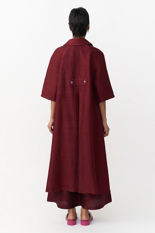 Trench Burgundy Dress