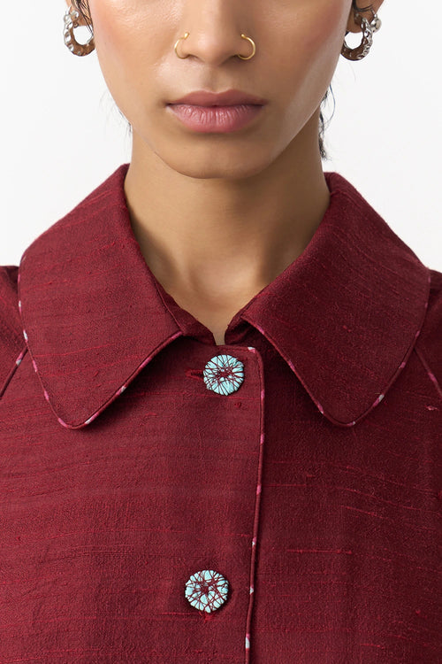 Trench Burgundy Dress