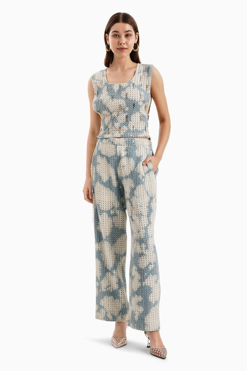 Cloud White Lazercut Bib and Pants Set